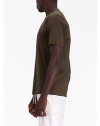 Мужская темно-коричневая футболка с круглым вырезом с принтом от C.P. Company