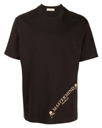 Мужская темно-коричневая футболка с круглым вырезом с принтом от Mastermind World