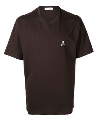 Мужская темно-коричневая футболка с круглым вырезом с принтом от Mastermind World