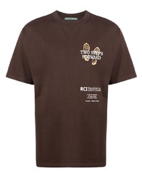 Мужская темно-коричневая футболка с круглым вырезом с принтом от Reese Cooper® 