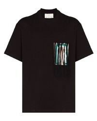 Мужская темно-коричневая футболка с круглым вырезом с принтом от Song For The Mute