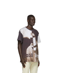 Мужская темно-коричневая футболка с круглым вырезом с принтом от Vyner Articles