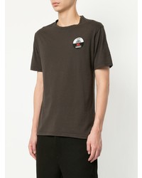 Мужская темно-коричневая футболка с круглым вырезом с принтом от Geym