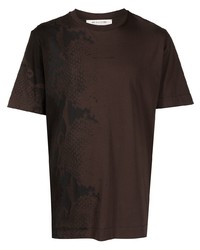 Мужская темно-коричневая футболка с круглым вырезом со змеиным рисунком от 1017 Alyx 9Sm