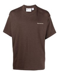 Мужская темно-коричневая футболка с круглым вырезом от adidas