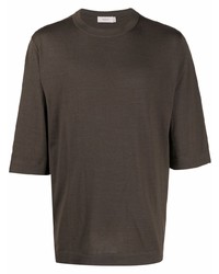 Мужская темно-коричневая футболка с круглым вырезом от Agnona