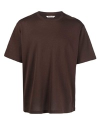 Мужская темно-коричневая футболка с круглым вырезом от Auralee