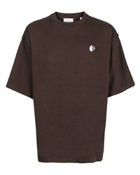 Мужская темно-коричневая футболка с круглым вырезом от Axel Arigato