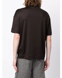 Мужская темно-коричневая футболка с круглым вырезом от Emporio Armani