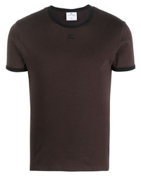 Мужская темно-коричневая футболка с круглым вырезом от Courrèges