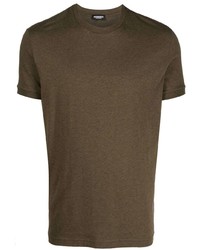 Мужская темно-коричневая футболка с круглым вырезом от DSQUARED2