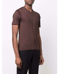 Мужская темно-коричневая футболка с круглым вырезом от Martine Rose