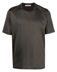 Мужская темно-коричневая футболка с круглым вырезом от Fileria