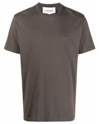 Мужская темно-коричневая футболка с круглым вырезом от Frame