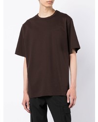 Мужская темно-коричневая футболка с круглым вырезом от Juun.J