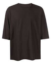 Мужская темно-коричневая футболка с круглым вырезом от Homme Plissé Issey Miyake