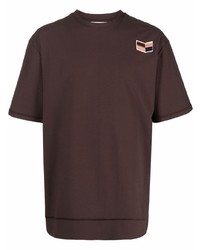 Мужская темно-коричневая футболка с круглым вырезом от Jil Sander