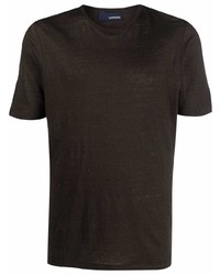 Мужская темно-коричневая футболка с круглым вырезом от Lardini
