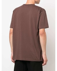 Мужская темно-коричневая футболка с круглым вырезом от Marcelo Burlon County of Milan