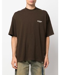 Мужская темно-коричневая футболка с круглым вырезом от Represent