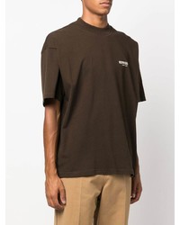 Мужская темно-коричневая футболка с круглым вырезом от Represent
