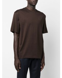 Мужская темно-коричневая футболка с круглым вырезом от Róhe