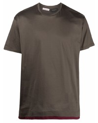 Мужская темно-коричневая футболка с круглым вырезом от Low Brand