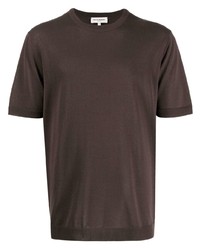 Мужская темно-коричневая футболка с круглым вырезом от Man On The Boon.