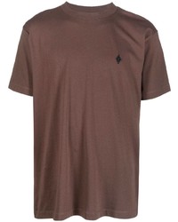 Мужская темно-коричневая футболка с круглым вырезом от Marcelo Burlon County of Milan