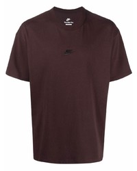 Мужская темно-коричневая футболка с круглым вырезом от Nike
