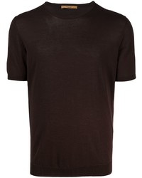 Мужская темно-коричневая футболка с круглым вырезом от Nuur