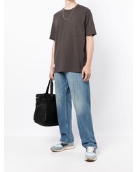 Мужская темно-коричневая футболка с круглым вырезом от Chocoolate