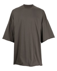 Мужская темно-коричневая футболка с круглым вырезом от Rick Owens