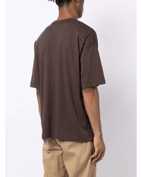 Мужская темно-коричневая футболка с круглым вырезом от YMC