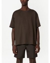 Мужская темно-коричневая футболка с круглым вырезом от Valentino