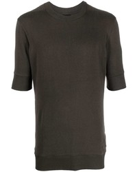 Мужская темно-коричневая футболка с круглым вырезом от Thom Krom