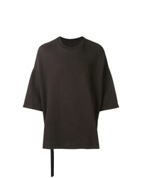 Мужская темно-коричневая футболка с круглым вырезом от Unravel Project