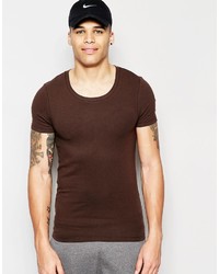 Мужская темно-коричневая футболка от Asos