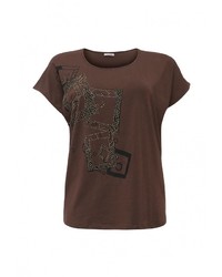 Женская темно-коричневая футболка от Fiorella Rubino