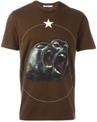 Мужская темно-коричневая футболка от Givenchy