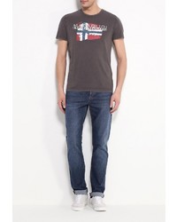 Мужская темно-коричневая футболка от Napapijri