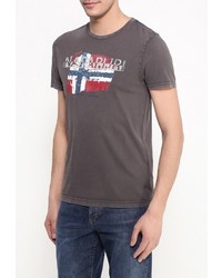 Мужская темно-коричневая футболка от Napapijri