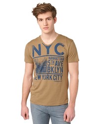 Мужская темно-коричневая футболка от Tom Tailor