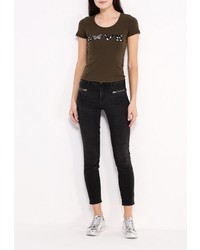 Женская темно-коричневая футболка от Zeza