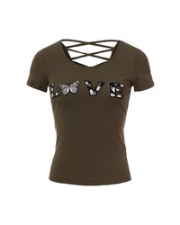 Женская темно-коричневая футболка от Zeza