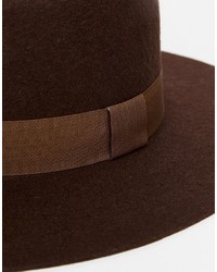 Мужская темно-коричневая шерстяная шляпа от Asos