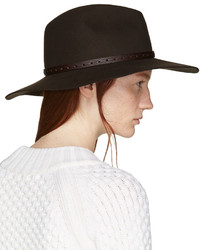 Женская темно-коричневая шерстяная шляпа от Rag & Bone
