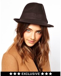 Женская темно-коричневая шерстяная шляпа от Catarzi