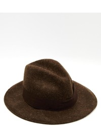 Мужская темно-коричневая шерстяная шляпа от Catarzi