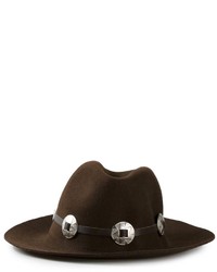 Женская темно-коричневая шерстяная шляпа